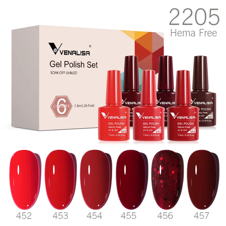 Nail Gel Polish Autumn Color TPO FREE Fall Season Gel Nail Polish Kit Soak off UV LED Semi Permanent Nail Gel 6Pcs/Kit