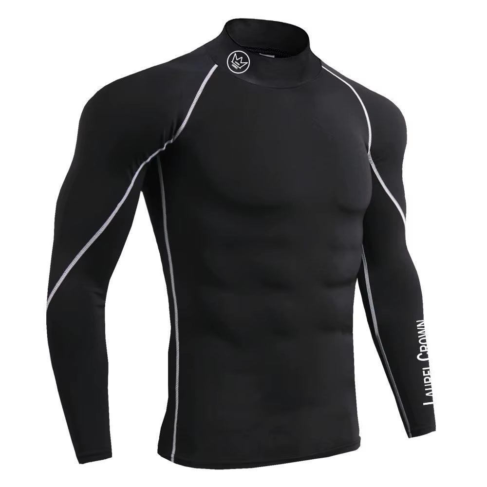 Gym Long Sleeve Shirt Men Fitness Training T-Shirt Running Sport Bodybuilding Skinny Tee Tops Muscle Workout Clothing