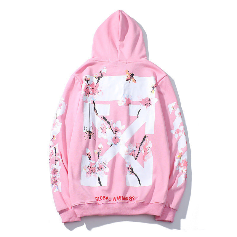 Dames hoodie met capuchon Sakura pijl print