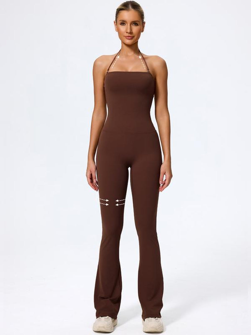 Women'S Casual Sleeveless Yoga Romper, Soft Nylon Elastane Fabric, No Padding, Perfect for Daily Wear, Outdoor Training, Gym Workouts