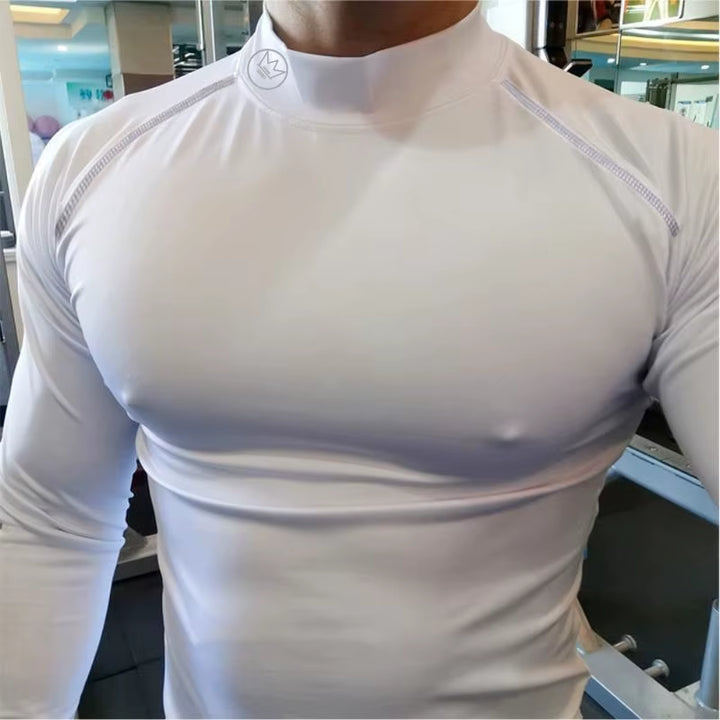 Gym Long Sleeve Shirt Men Fitness Training T-Shirt Running Sport Bodybuilding Skinny Tee Tops Muscle Workout Clothing