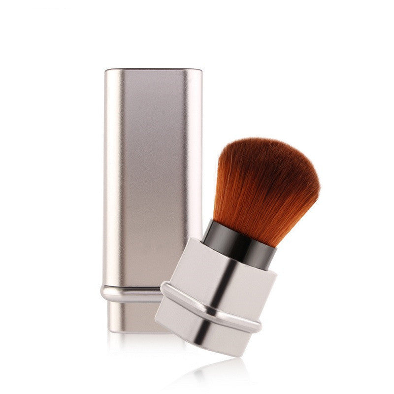 Portable Single Makeup Brush – Square Gold/Silver