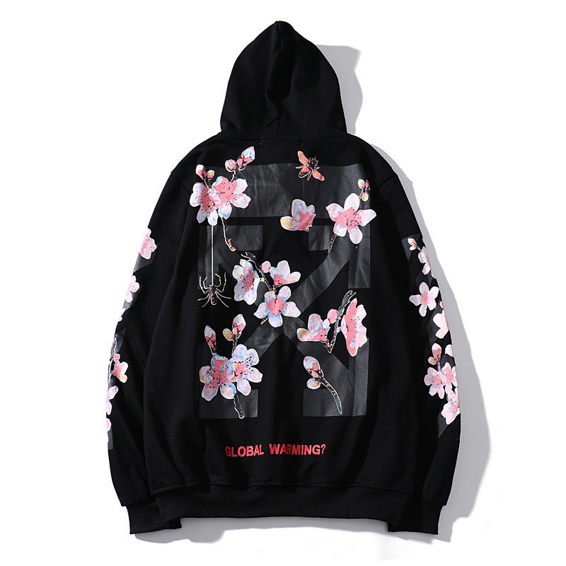 Dames hoodie met capuchon Sakura pijl print
