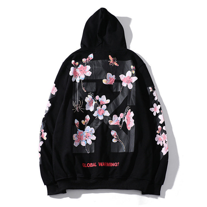 Dames hoodie met capuchon Sakura pijl print