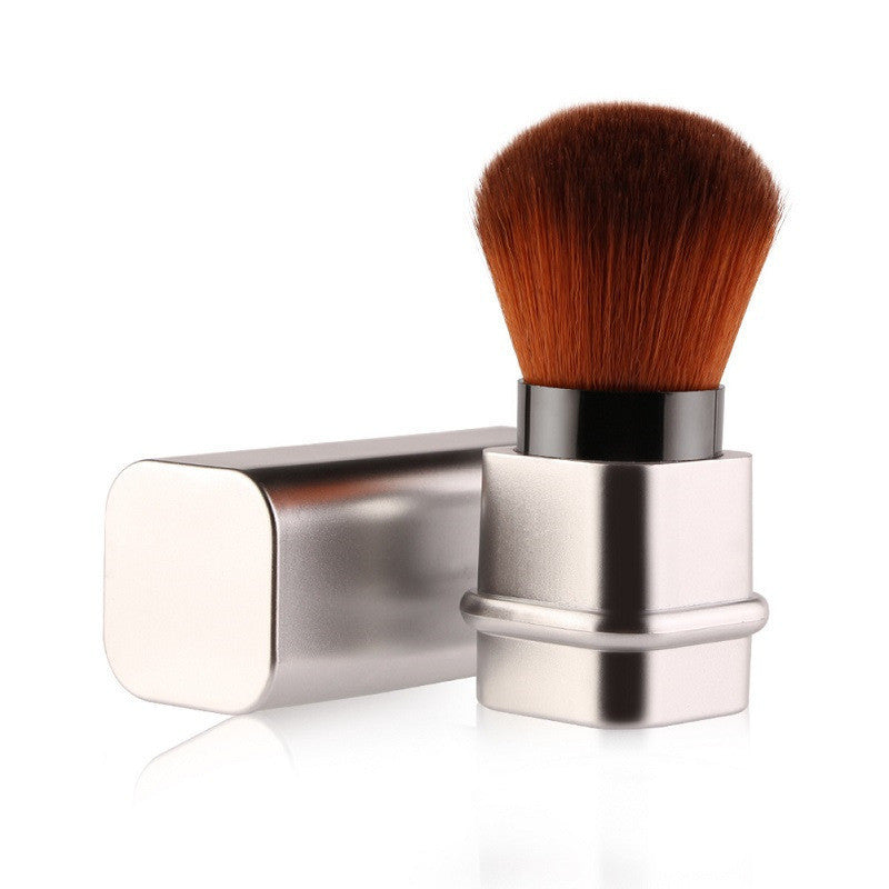 Portable Single Makeup Brush – Square Gold/Silver