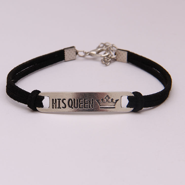 His Queen / Her King – Alloy Couple Bracelet Set