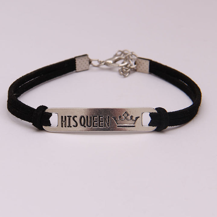 His Queen / Her King – Alloy Couple Bracelet Set