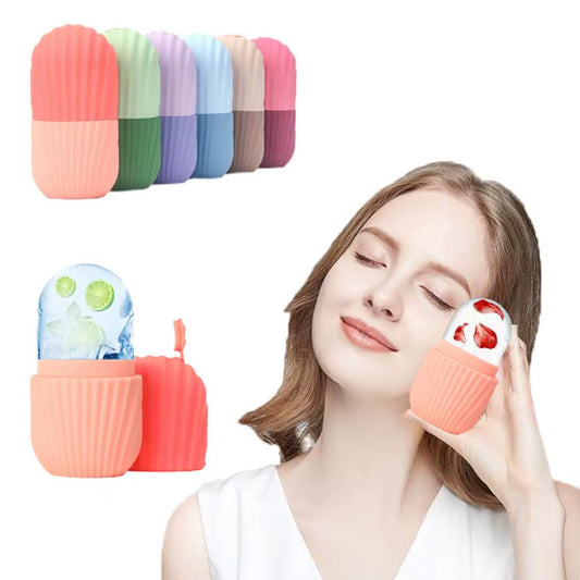 Ice Face Roller Skin Ice Cube Mold Anti-Slip Tray Shrink Pores Ice Maker for Eye Puffiness Face Tightening