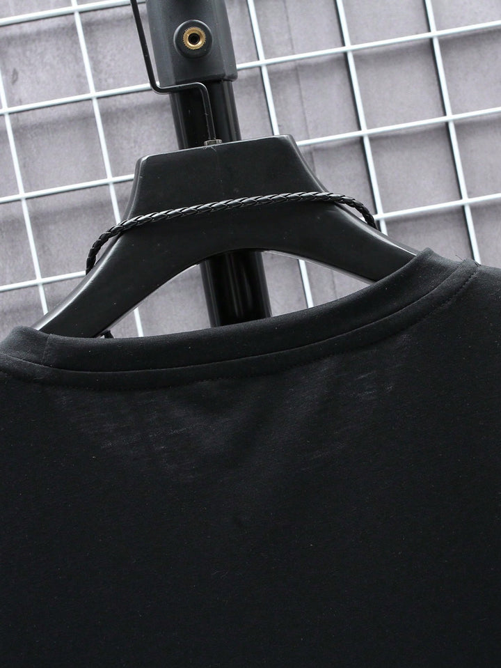 Manfinity Homme Men Letter Pattern Printed Short Sleeve Casual T-Shirt, Boyfriend Gift