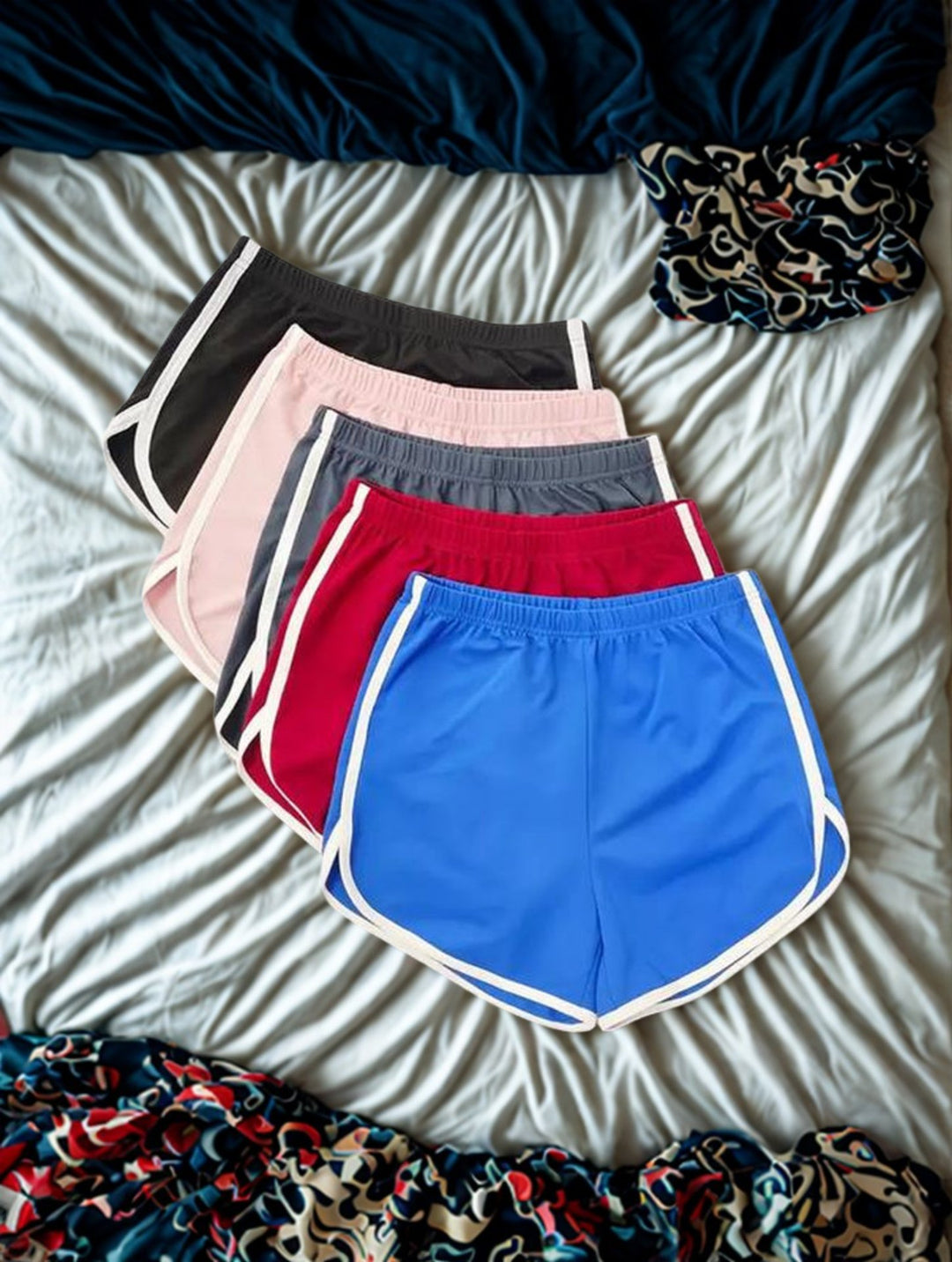 5Pcs Comfy Sleep Shorts Nightwear Shorts Casual Basic Elastic Waist Shorts for Yoga Workout and Sports Sleep Bottoms Sleepwear Lounge Shorts Womenswear, Pajamas, Pjs Shorts, Sports Clothes, Activewear