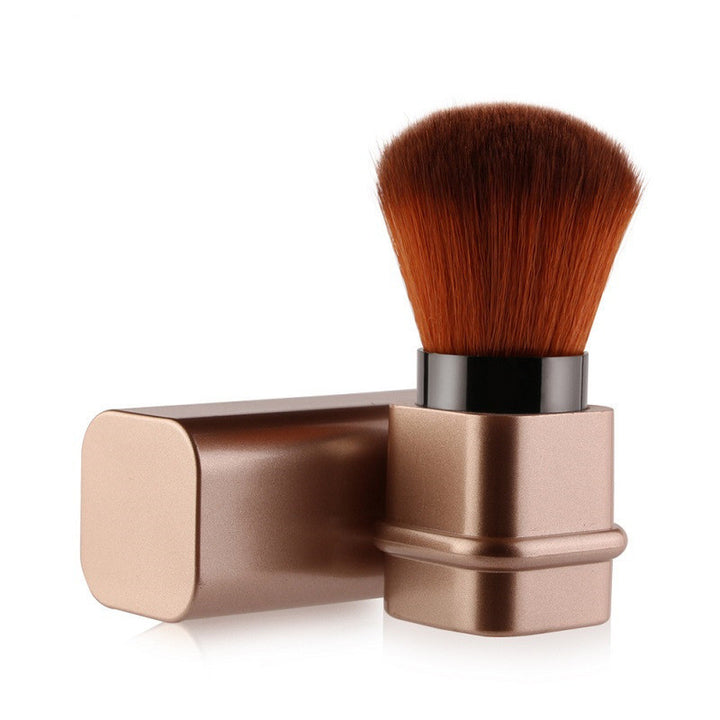 Portable Single Makeup Brush – Square Gold/Silver