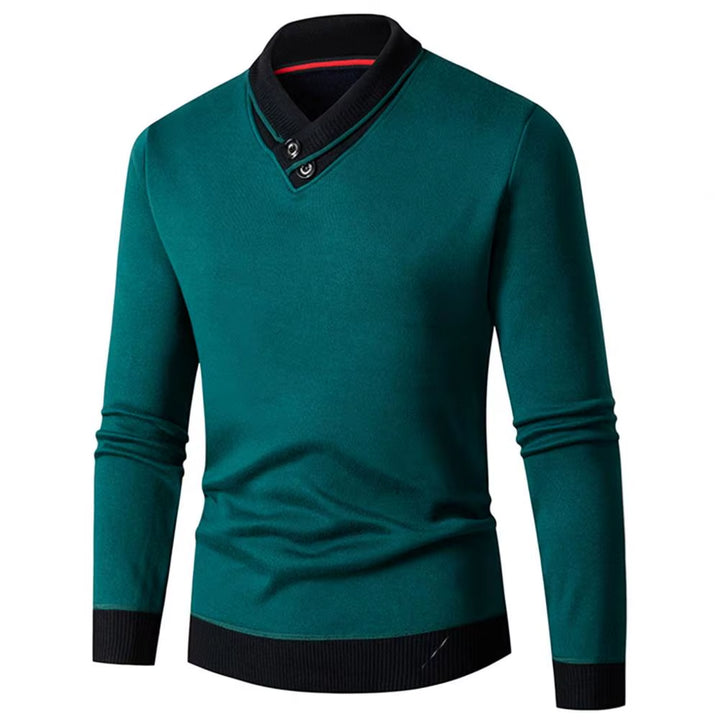 Autumn Winter Men Sweater V Neck Knitted Thick Elastic Warm Sweater Long Sleeves Pullover Slim Fit Men Thermal Underwear