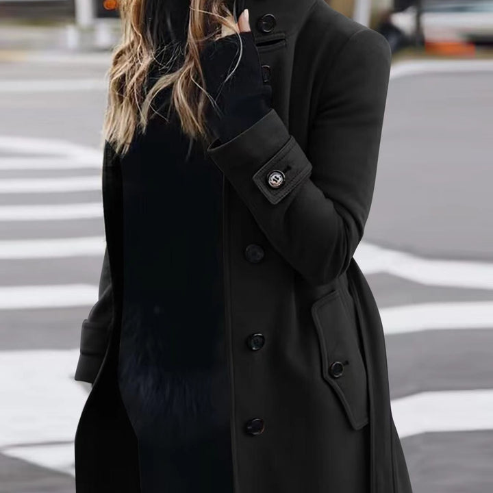 Wolblend Damesmantel Slim Fit Cardigan stijl