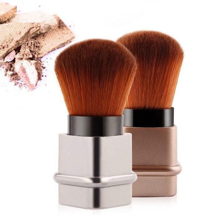 Portable Single Makeup Brush – Square Gold/Silver