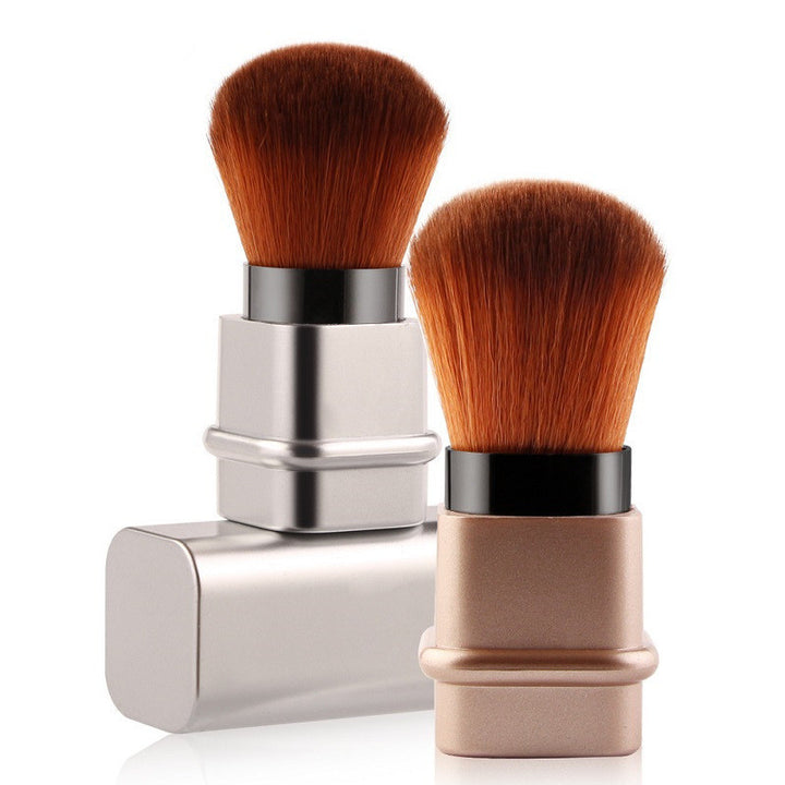 Portable Single Makeup Brush – Square Gold/Silver