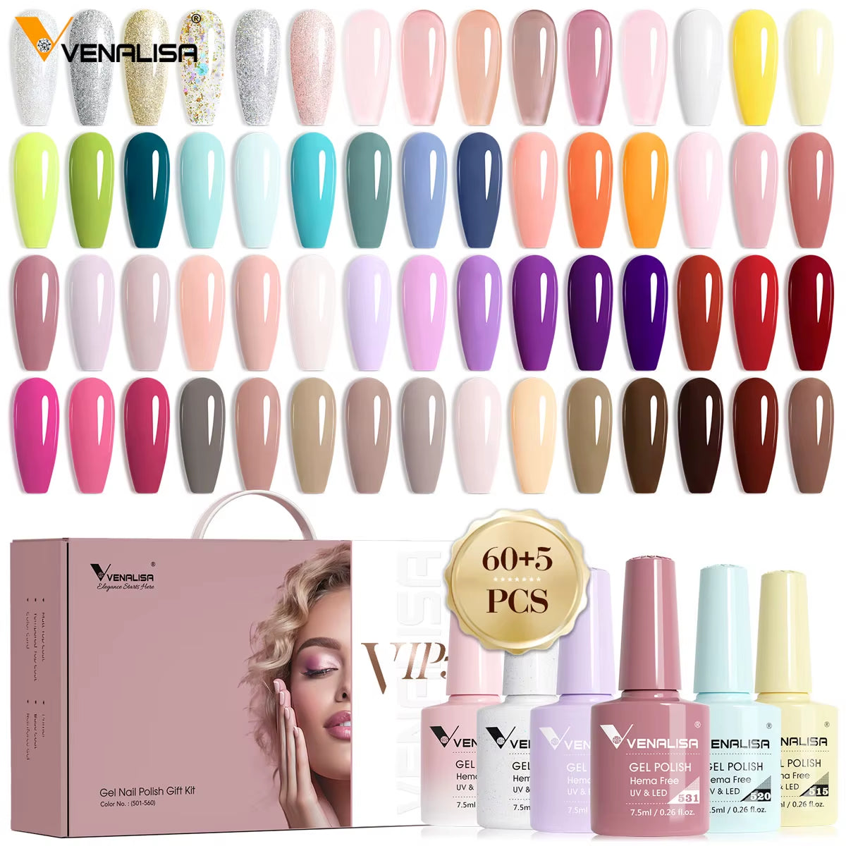 VIP5  Nail Gel Polish Kit HEMA FREE Jelly Pink Nude Color Sparkle Gel Varnish Self Leveling Gel Nail Varnish Whole Set