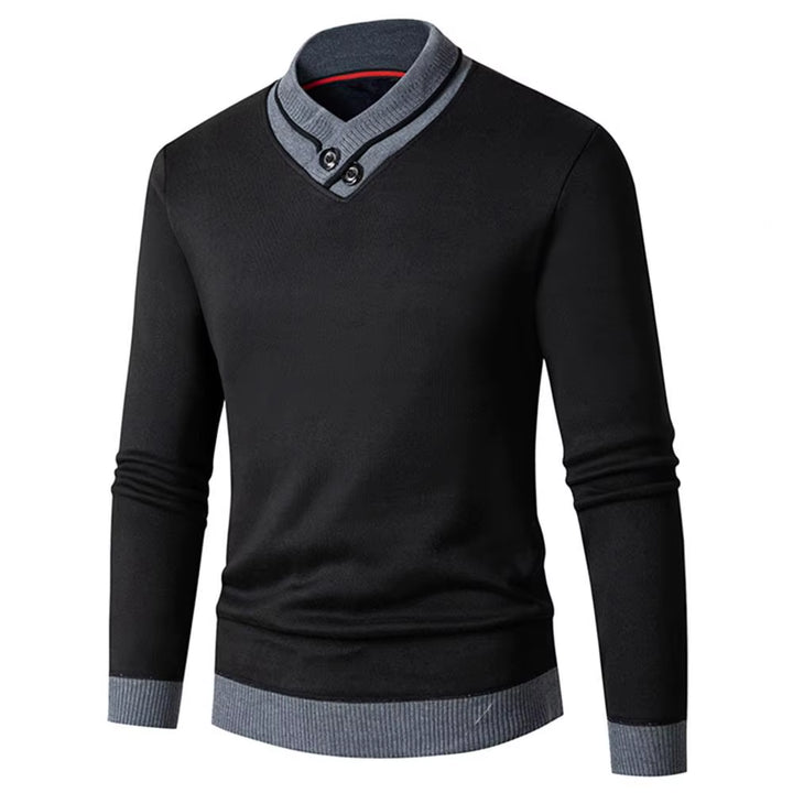 Autumn Winter Men Sweater V Neck Knitted Thick Elastic Warm Sweater Long Sleeves Pullover Slim Fit Men Thermal Underwear