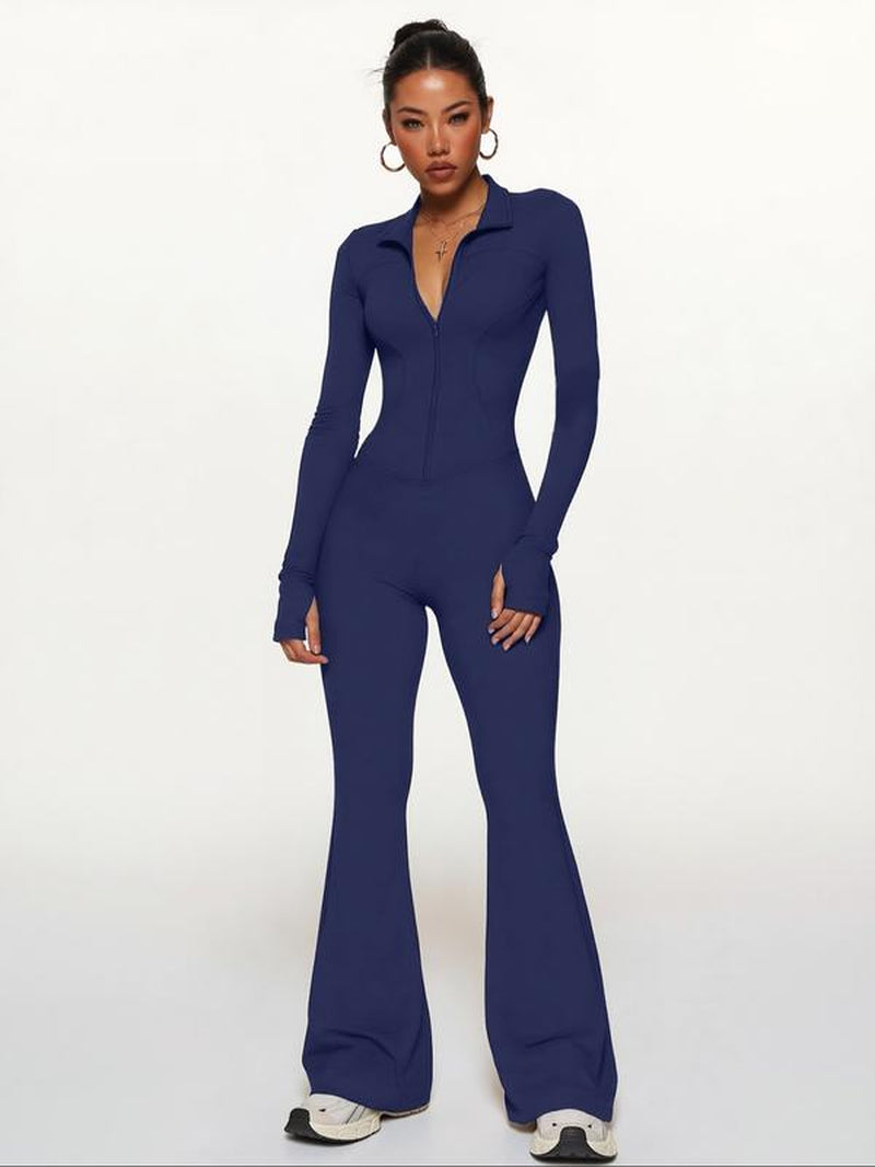 Women'S Slim Fit Workout Set, Long Sleeve Sports Jacket & High Waist Leggings, Comfortable Fashion Running Gym Clothes, 2 Piece, Casual Gym Wear