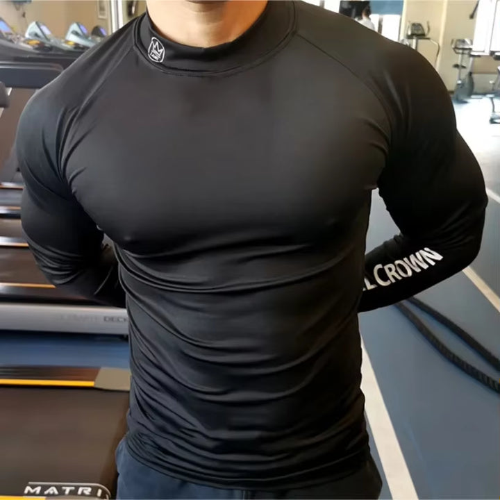 Gym Long Sleeve Shirt Men Fitness Training T-Shirt Running Sport Bodybuilding Skinny Tee Tops Muscle Workout Clothing
