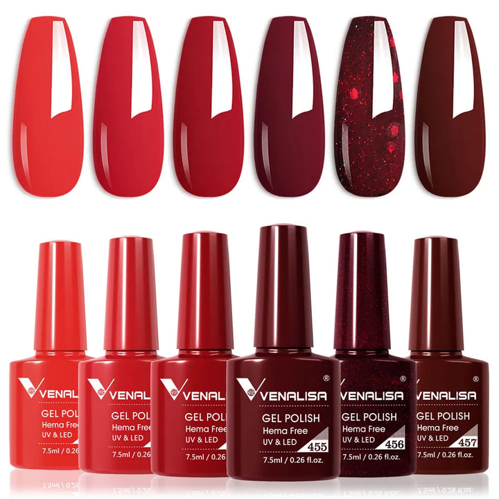 Nail Gel Polish Autumn Color TPO FREE Fall Season Gel Nail Polish Kit Soak off UV LED Semi Permanent Nail Gel 6Pcs/Kit