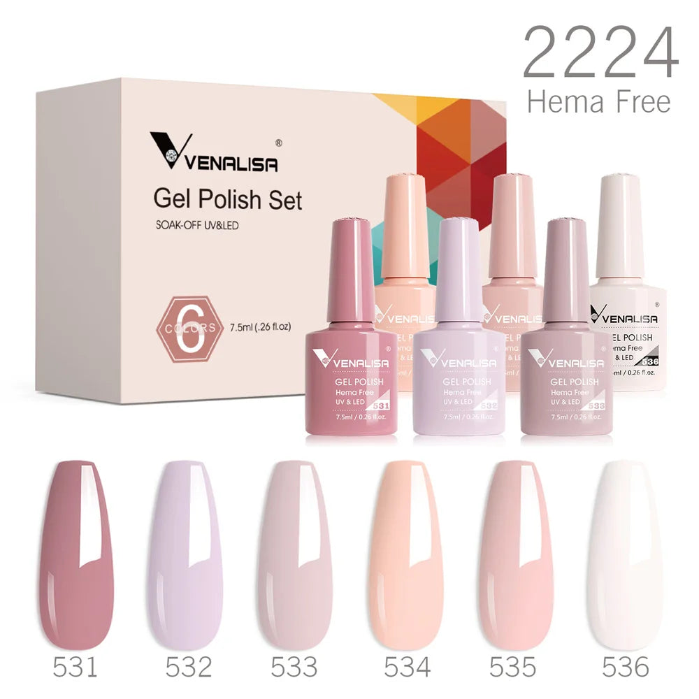 Nail Gel Polish Autumn Color TPO FREE Fall Season Gel Nail Polish Kit Soak off UV LED Semi Permanent Nail Gel 6Pcs/Kit