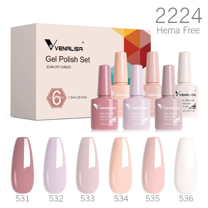 Nail Gel Polish Autumn Color TPO FREE Fall Season Gel Nail Polish Kit Soak off UV LED Semi Permanent Nail Gel 6Pcs/Kit
