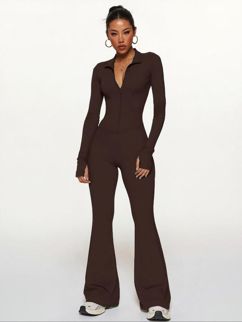 Women'S Slim Fit Workout Set, Long Sleeve Sports Jacket & High Waist Leggings, Comfortable Fashion Running Gym Clothes, 2 Piece, Casual Gym Wear