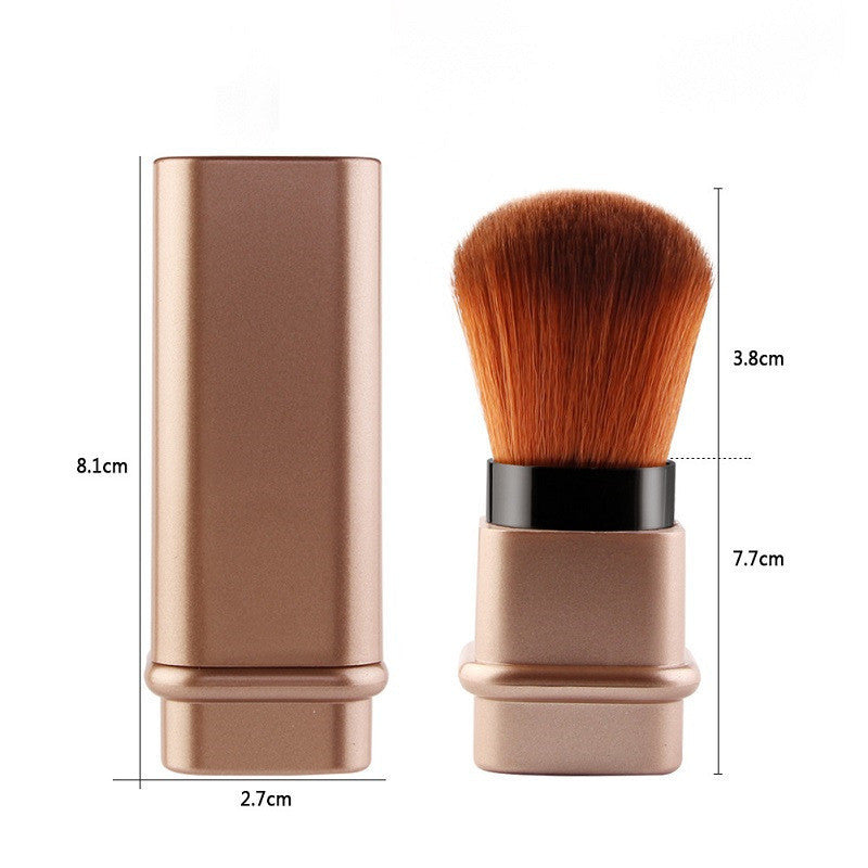 Portable Single Makeup Brush – Square Gold/Silver