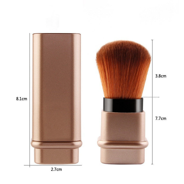 Portable Single Makeup Brush – Square Gold/Silver