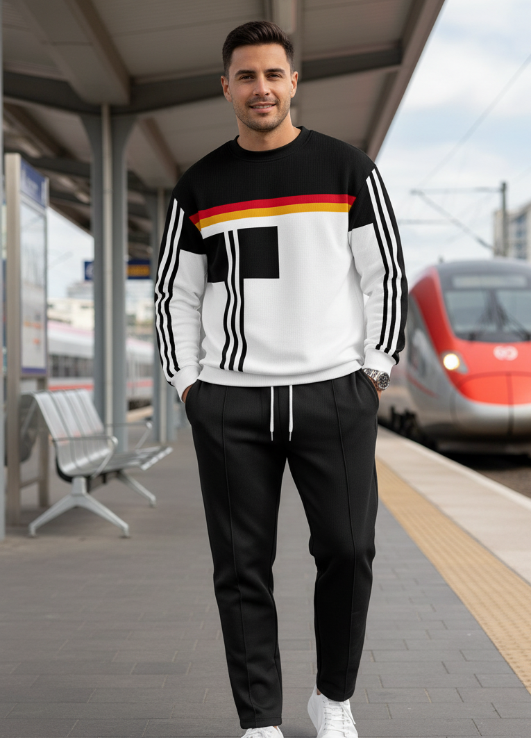 Casual top met kroonprint hoge hals lange set duits