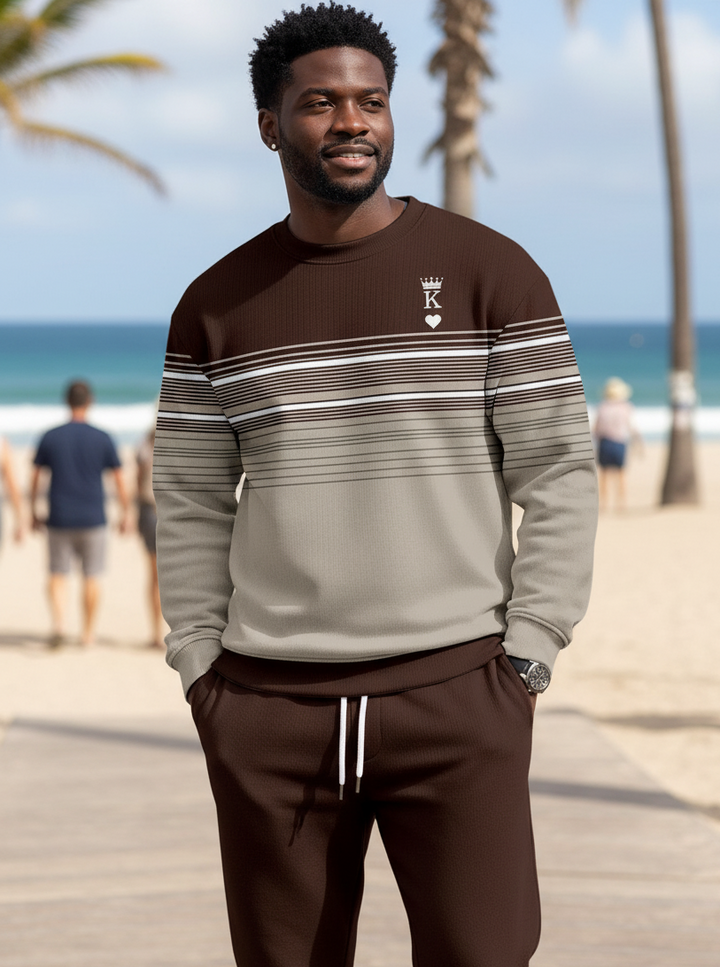 Casual top met kroonprint hoge hals lange setb