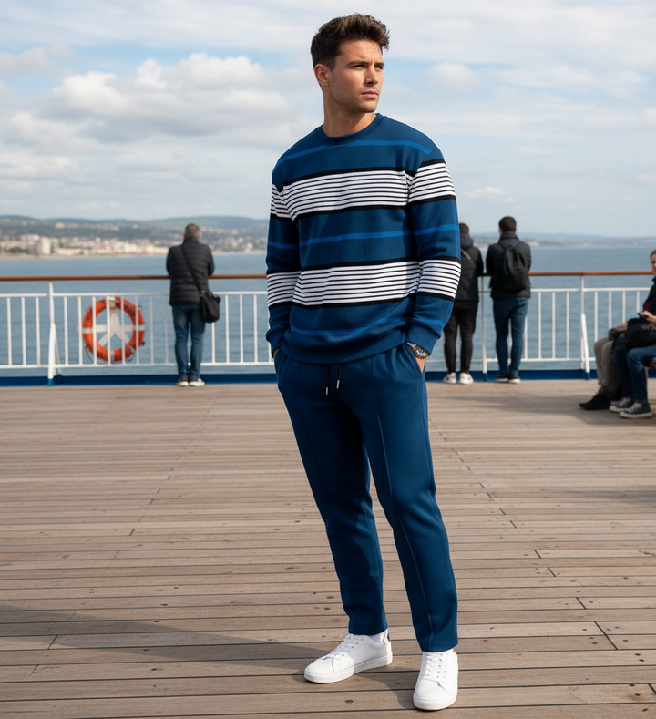 Casual top met kroonprint hoge hals lange setbl