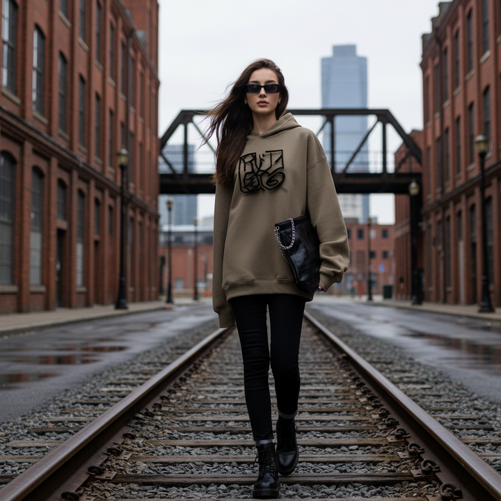 Dames hoodie met velvet voering 