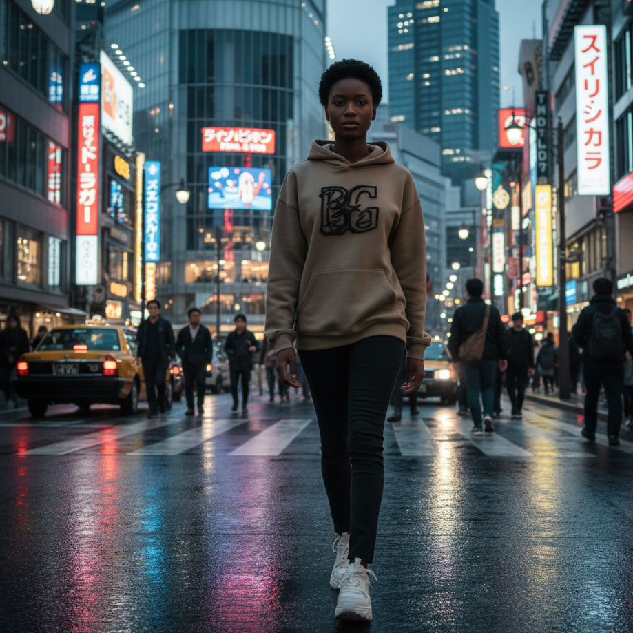 Dames hoodie met velvet voering  stad