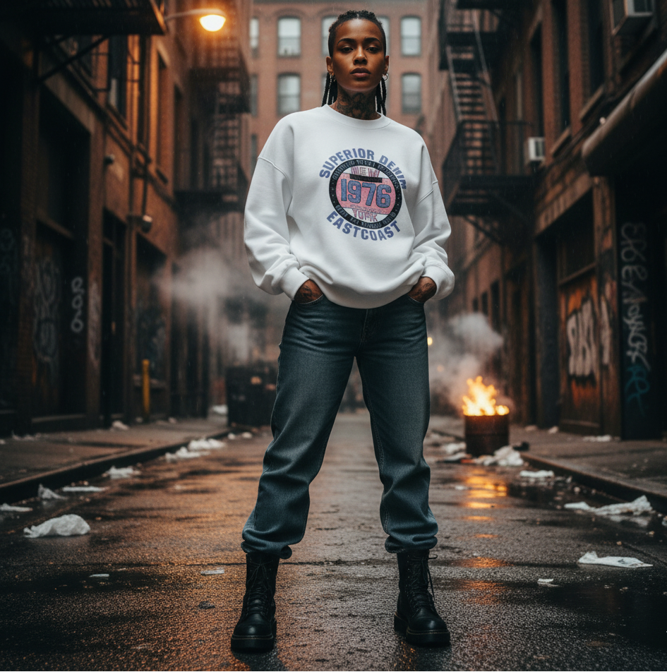 Dames sweater retro stijl wit