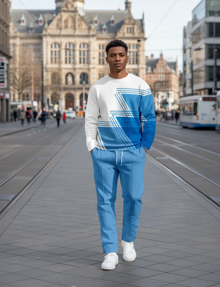 Casual top met kroonprint hoge hals lange set lb