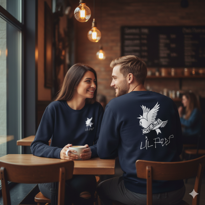 Unisex sweater met ronde hals loose fit