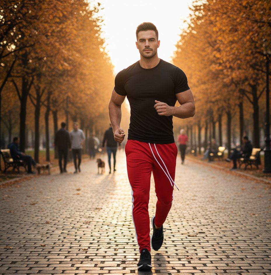 Heren Casual Legging Sportbroeken rood