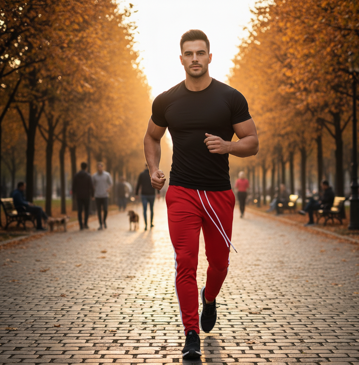 Heren Casual Legging Sportbroeken rood