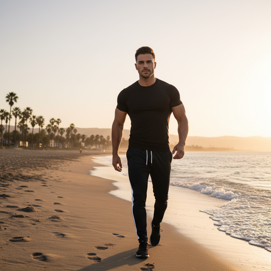 Heren Casual Legging Sportbroeken zwart wit