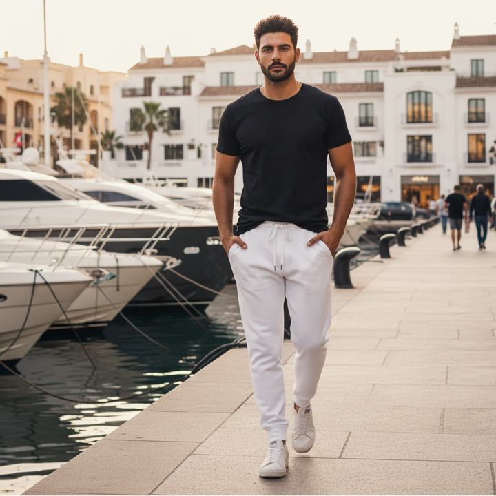 Heren Joggingbroek Casual Sport Jogger wit