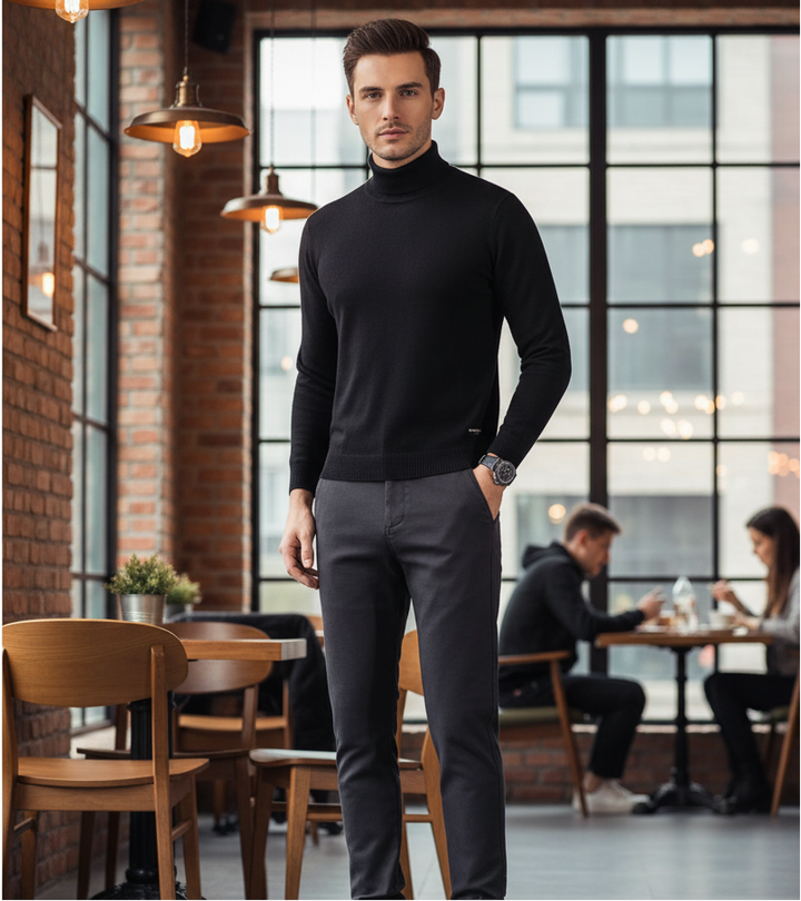 Heren broek met fleece voering slim fit tapered