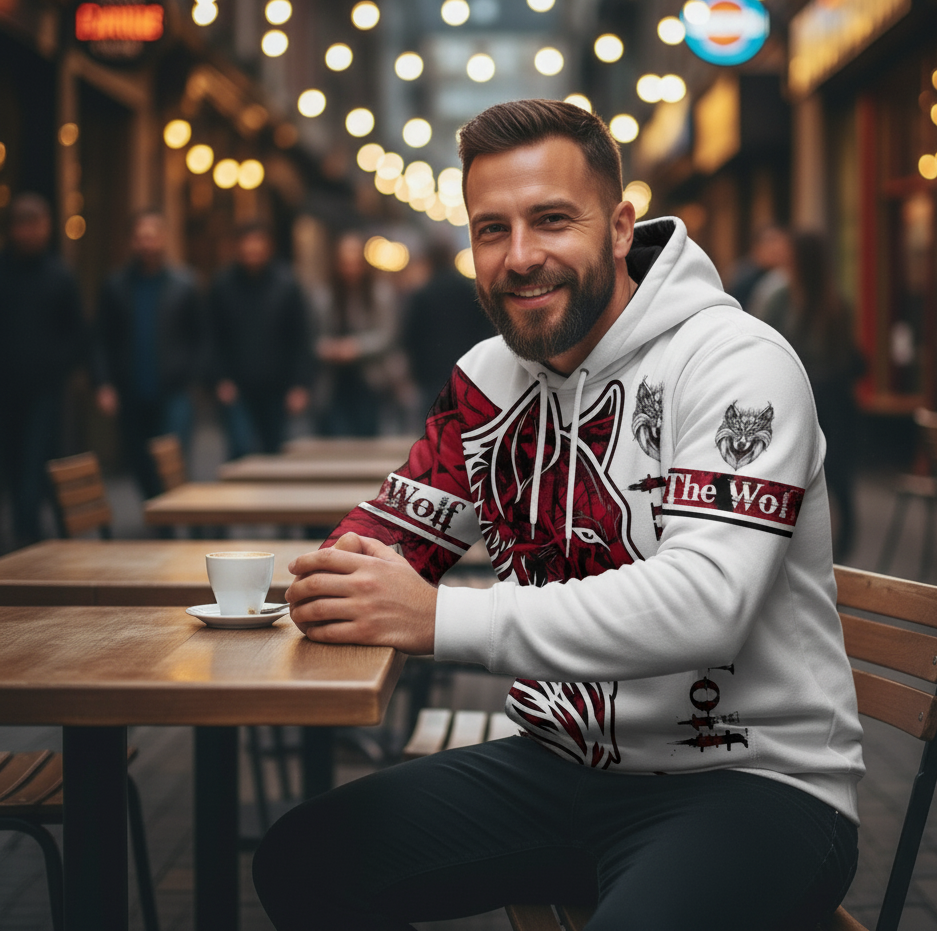 Heren hoodie met coole dierenprint  type b