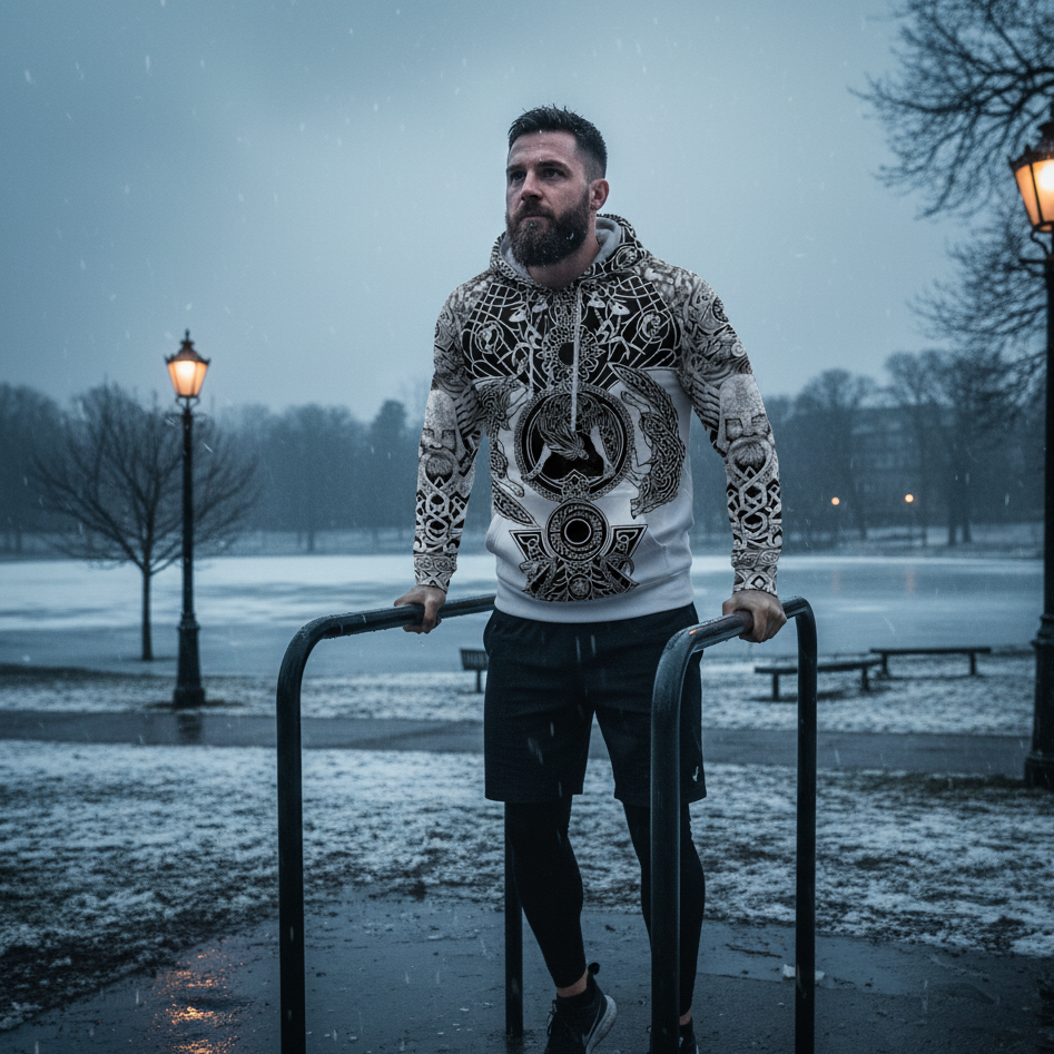 Heren hoodie met coole dierenprint  ype c