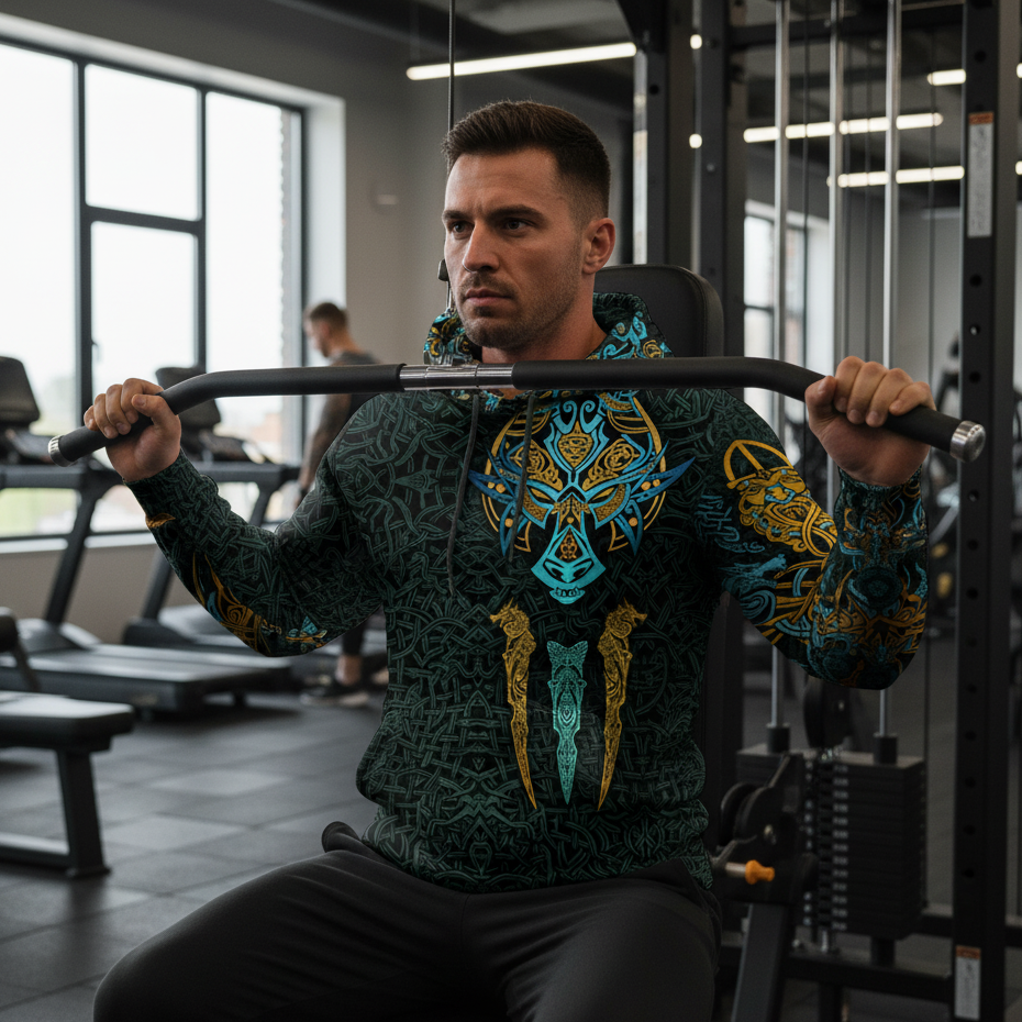 Heren hoodie met coole dierenprint  type f