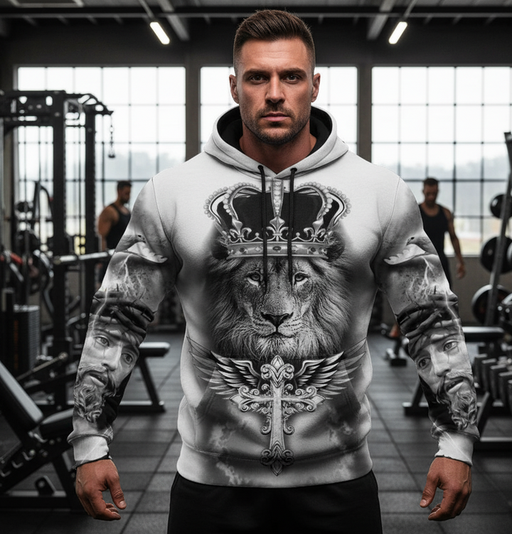 Heren hoodie met coole dierenprint  type 1