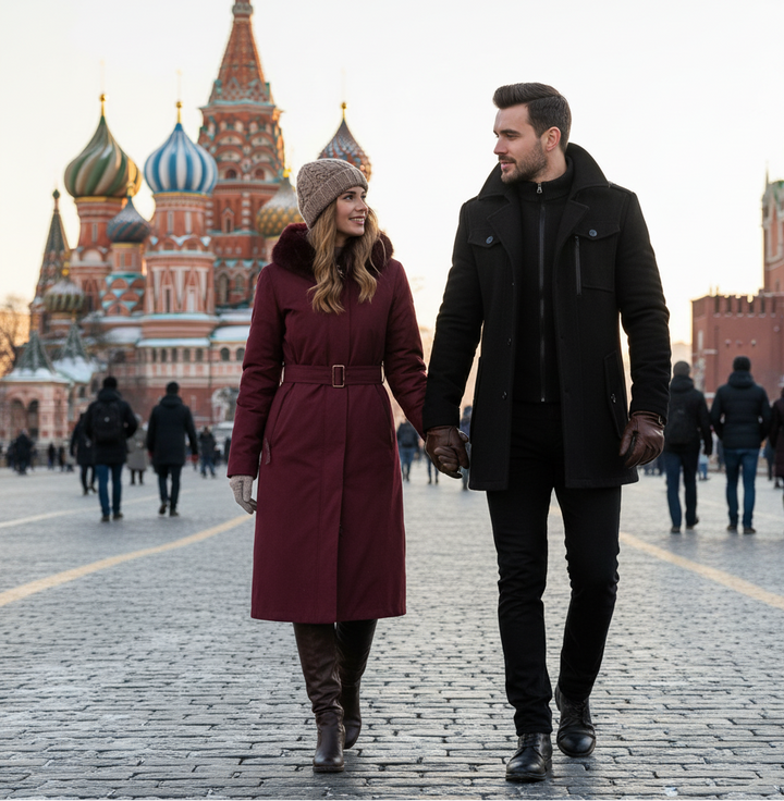 Men's Woolen Coat Fashion Double Collar Cold-resistant zw