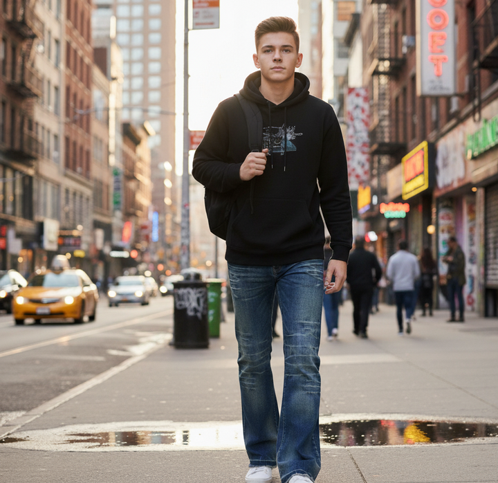 New Slightly Flared Vintage Jeans for Men bl