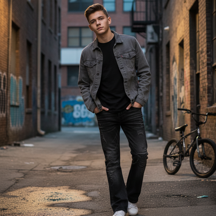 New Slightly Flared Vintage Jeans for Men zw