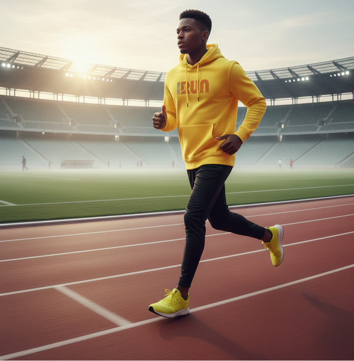 Street Fashion Print Losvallende Hoodie Heren geel